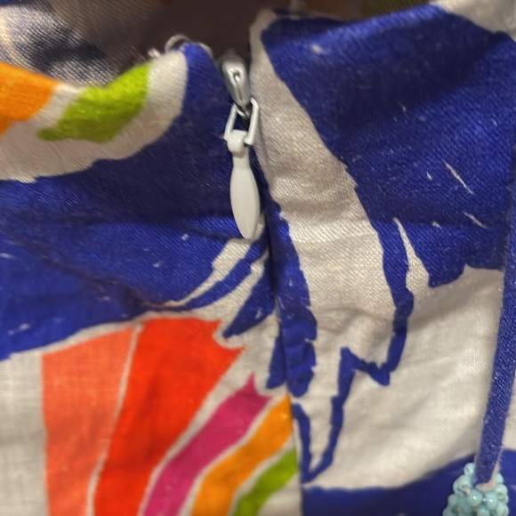 Farm farmrio large parrot dress with slit and beaded tassel Anthropologie - Picture 5 of 9